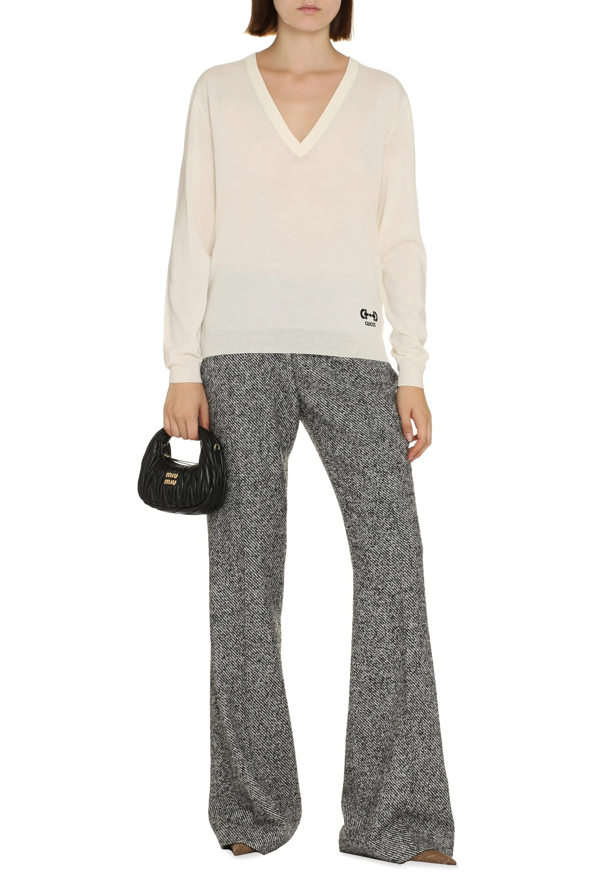 Cream Wool Crew-Neck Sweater sold by Lord & Taylor product image thumbnail 3