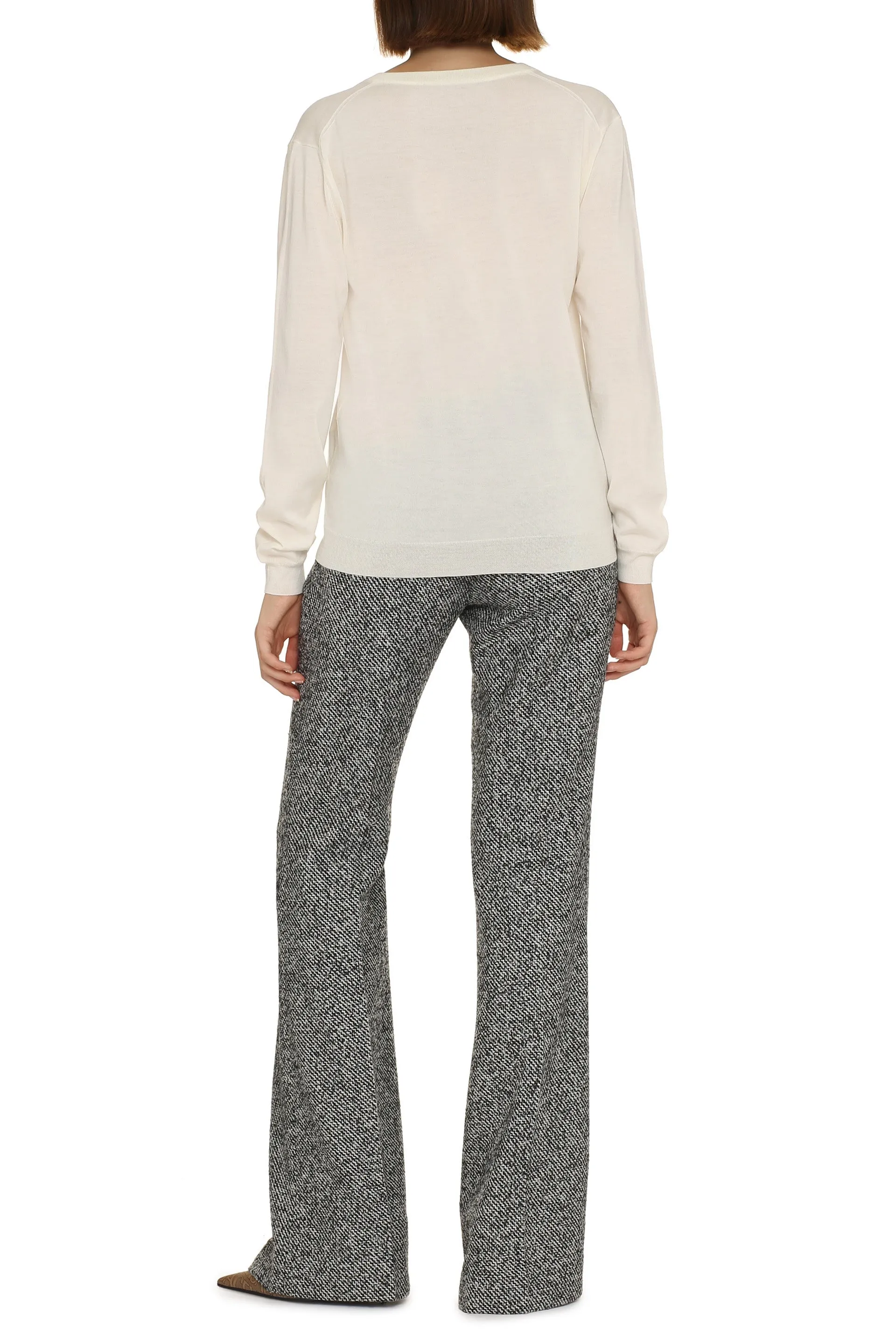 Cream Wool Crew-Neck Sweater sold by Lord & Taylor product image thumbnail 4
