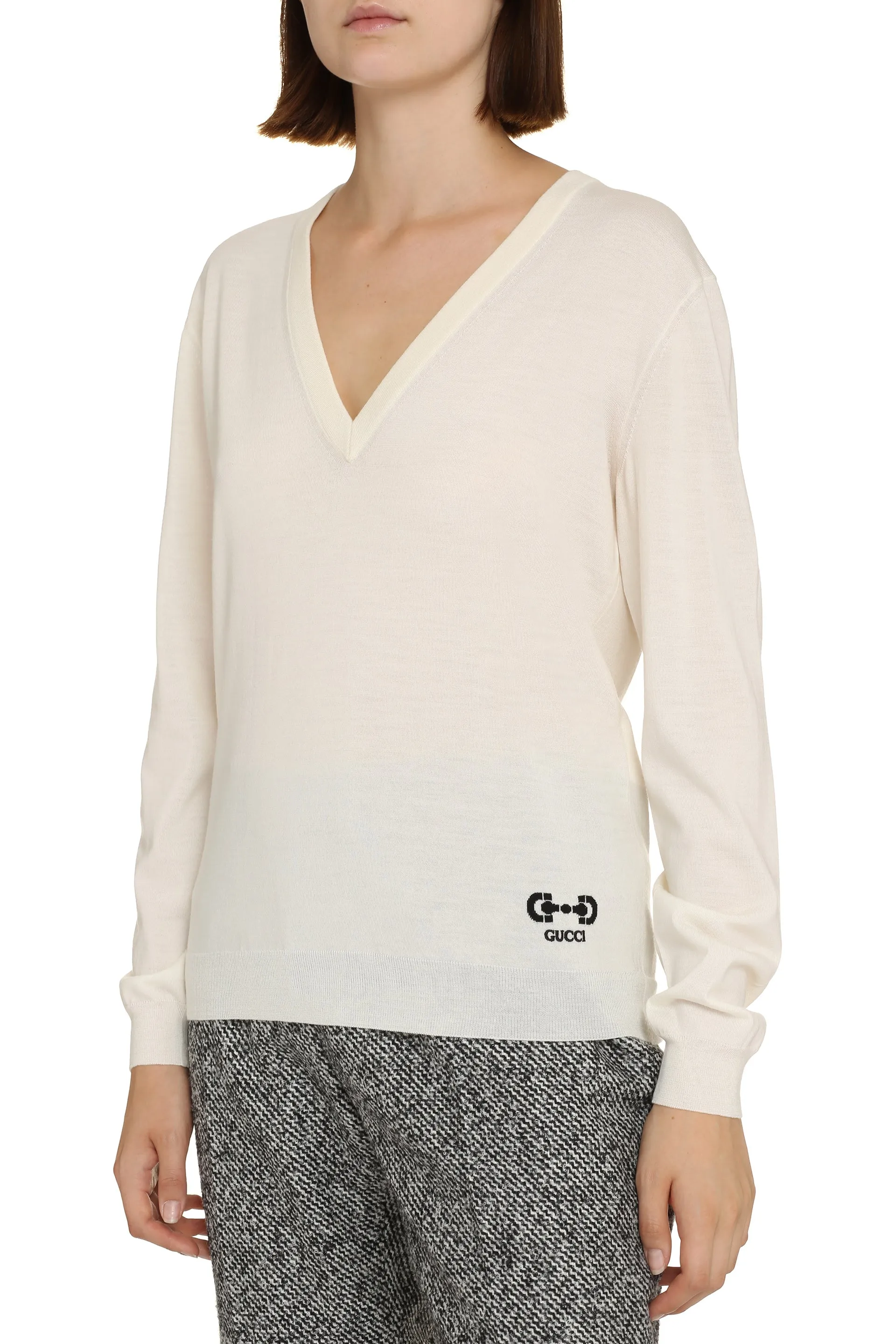 Cream Wool Crew-Neck Sweater sold by Lord & Taylor product image thumbnail 5