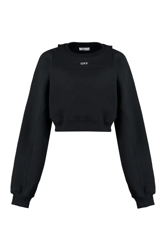 Cropped Logo Detail Cotton Sweatshirt sold by Lord & Taylor