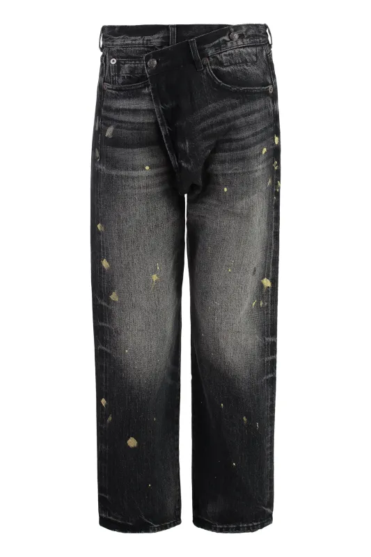 Black 5-Pocket Straight-Leg Jeans sold by Lord & Taylor