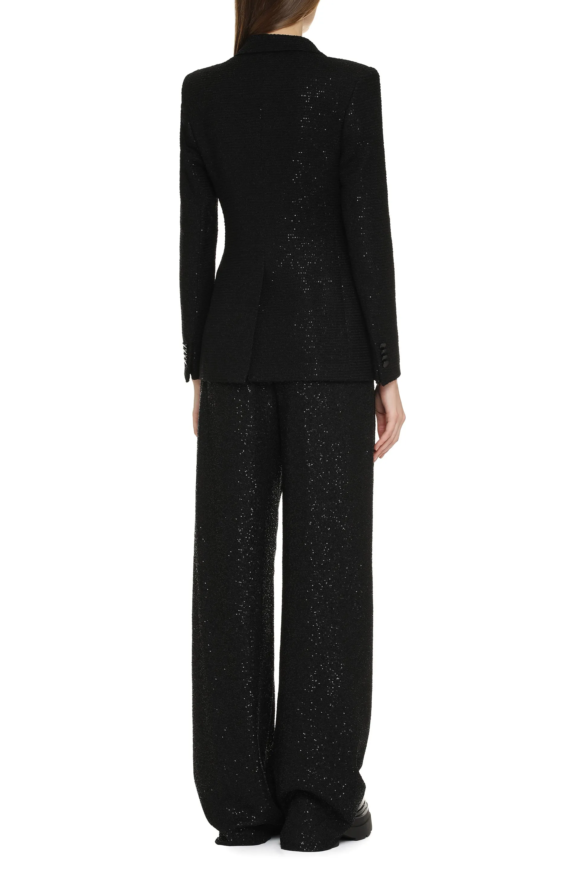 Sequined Satin-Stripe Straight Trousers sold by Lord & Taylor product image thumbnail 4