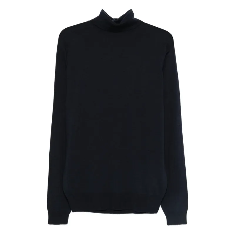 Merino Roll-Neck Sweater in Dark Blue sold by Lord & Taylor