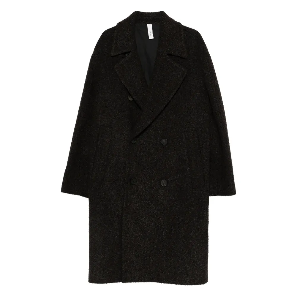 Black Double-Breasted Notched Lapel Coat sold by Lord & Taylor