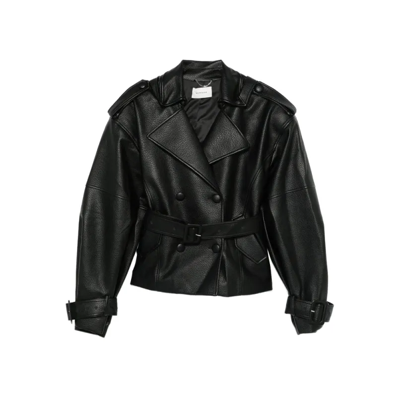 Belted Black Coat with Epaulettes sold by Lord & Taylor