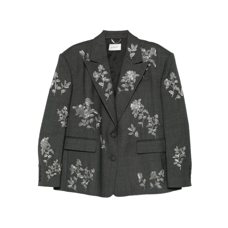 Grey Floral-Embellished Blazer sold by Lord & Taylor