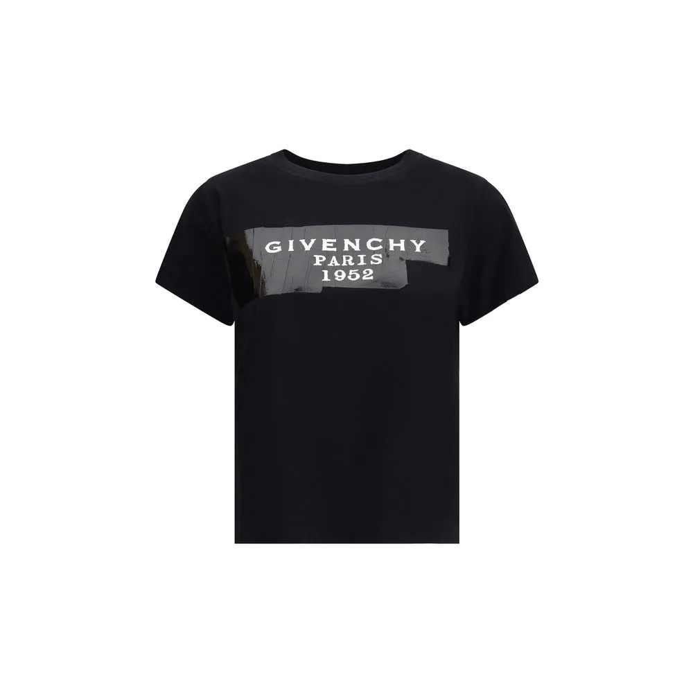 Cotton T-shirt with print black givenchy tape sold by Lord & Taylor