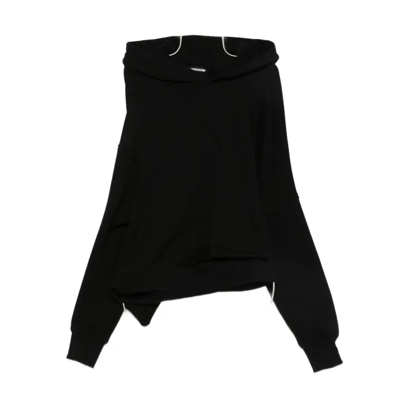 Black Panelled Hooded Sweatshirt made by Junya Watanabe