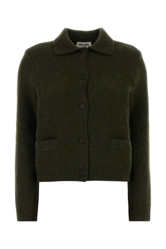 BOTTLE GREEN WOOL CARDIGAN sold by Lord & Taylor