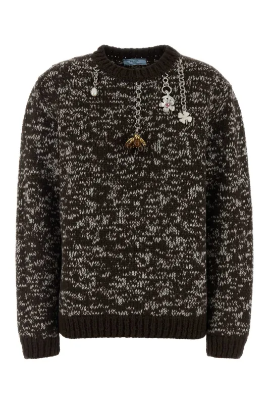 TWO-TONE WOOL OVERSIZE SWEATER made by Prada