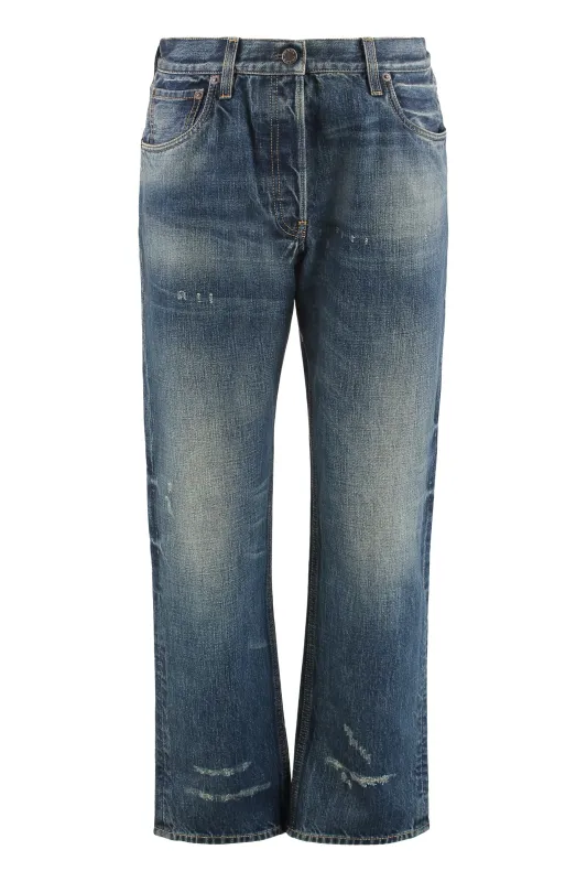 FIVE POCKET JEANS IN WASHED DENIM sold by Lord & Taylor