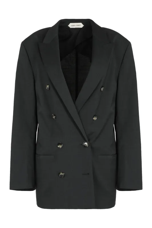 DOUBLE-BREASTED BLAZER IN WOOL BLEND sold by Lord & Taylor