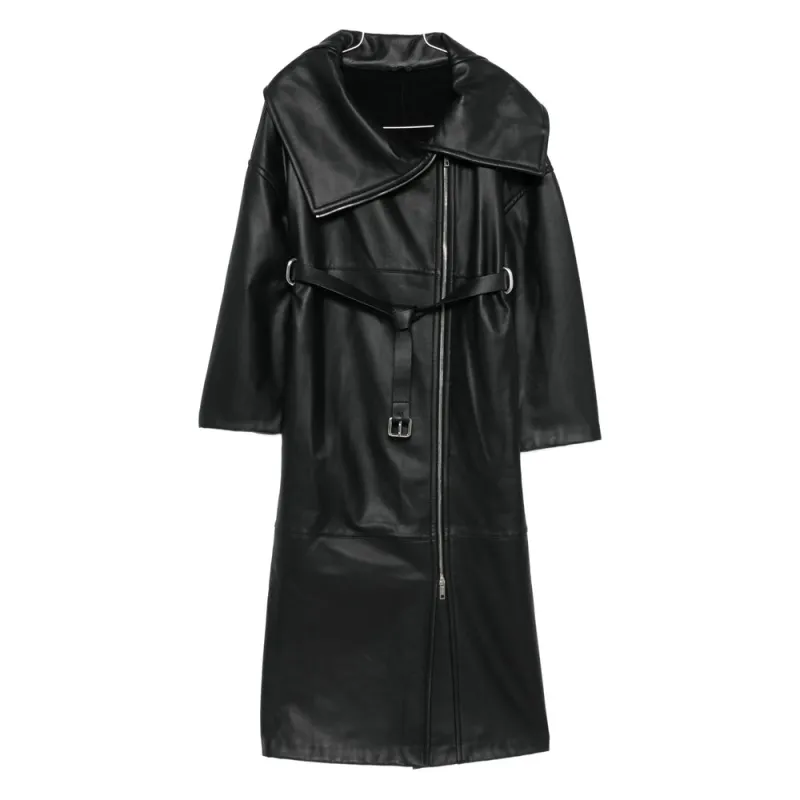Mid-Length Lambskin Coat with Belt sold by Lord & Taylor