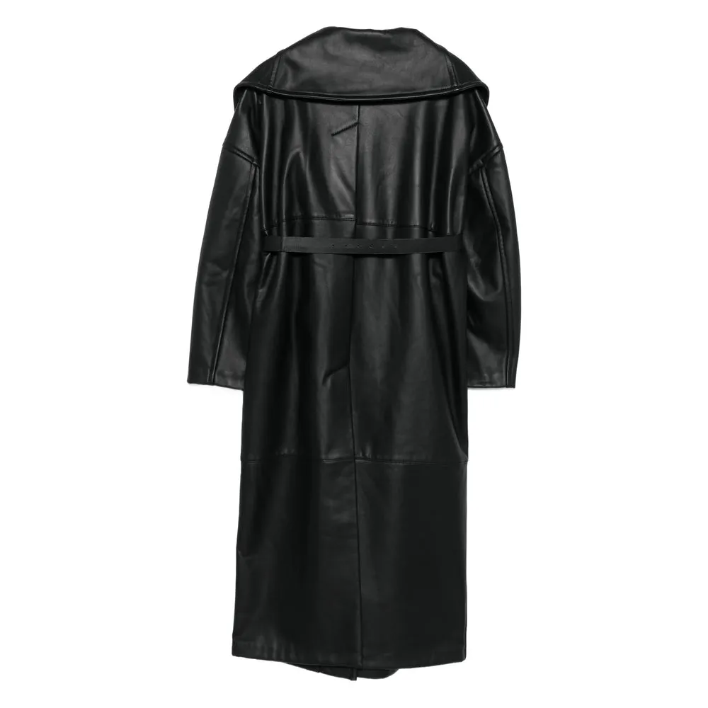 Mid-Length Lambskin Coat with Belt sold by Lord & Taylor product image thumbnail 2