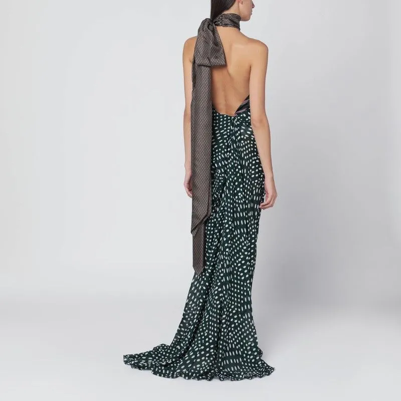 BOTTLE GREEN LONG DRESS IN SILK BLEND sold by Lord & Taylor product image thumbnail 2