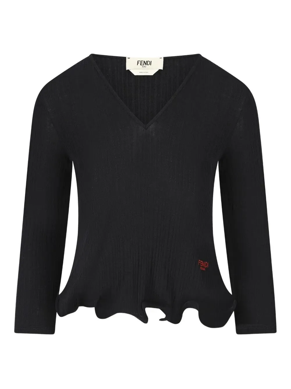 BLACK WOOL PULLOVER WITH LOGO EMBROIDERY sold by Lord & Taylor