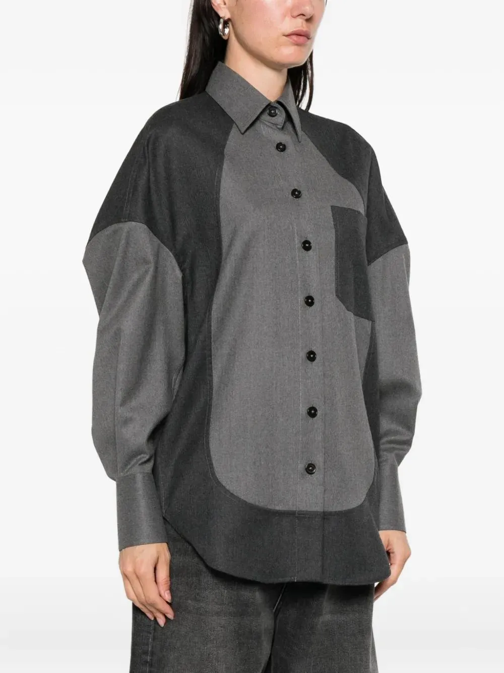 OVERSIZED GRAY WOOL SHIRT sold by Lord & Taylor product image thumbnail 3