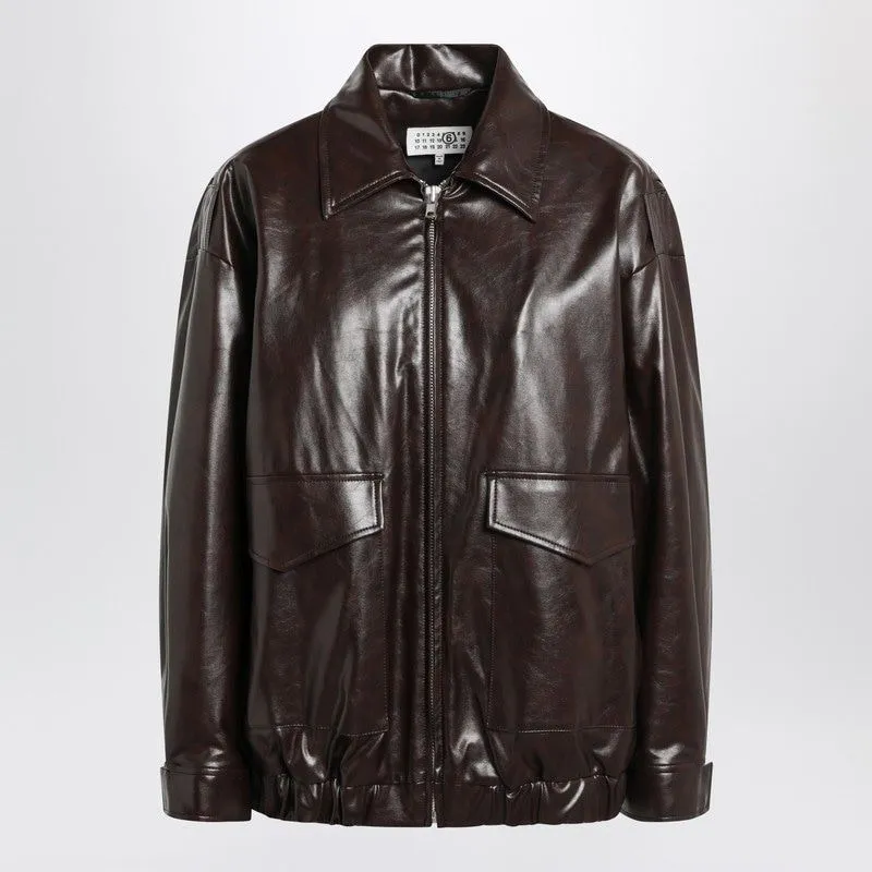 BURGUNDY FAUX LEATHER JACKET sold by Lord & Taylor