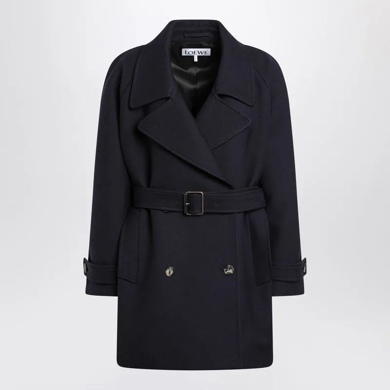 NAVY BLUE DOUBLEBREASTED WOOL COAT sold by Lord & Taylor