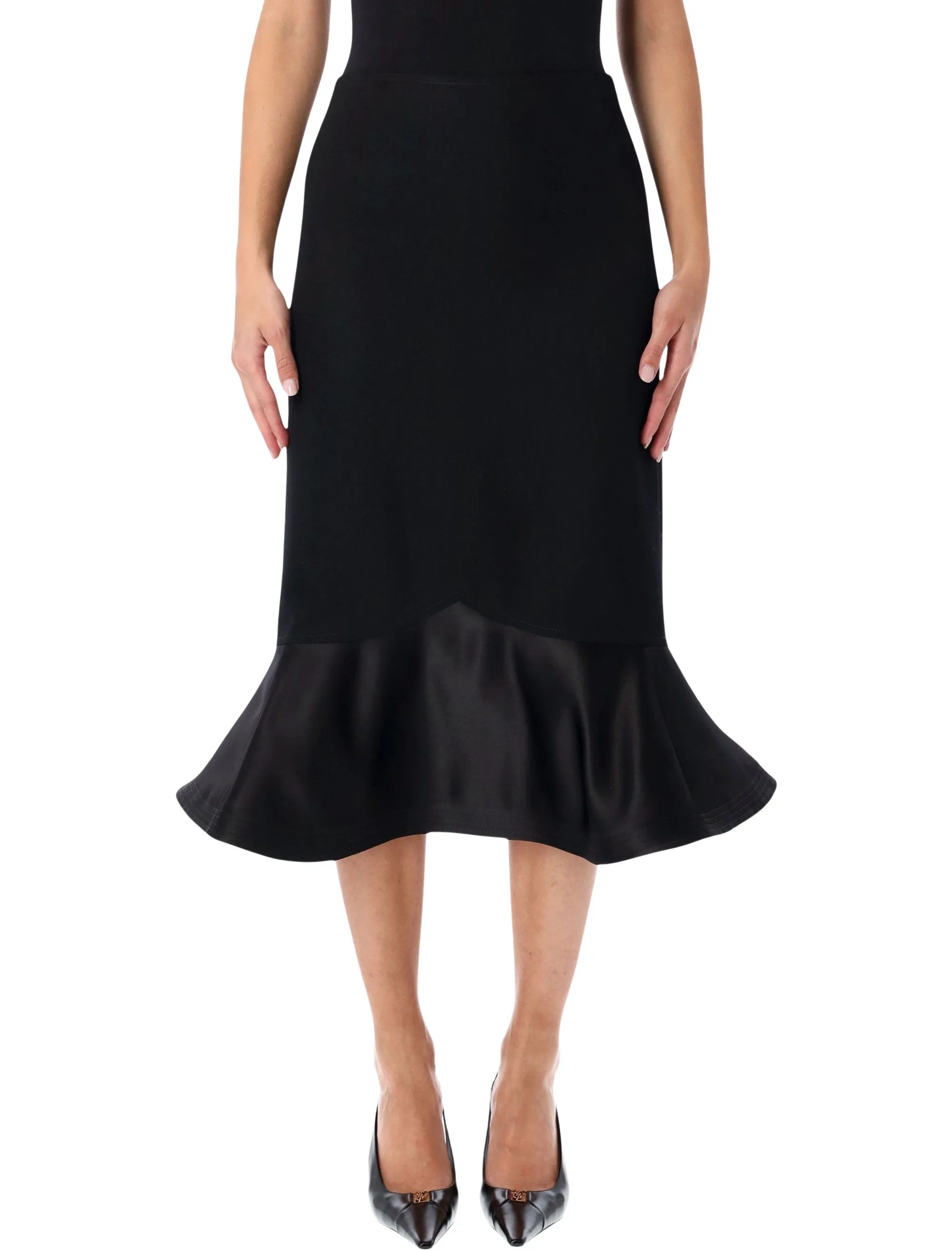 BLACK GRAIN DE POUDRE WOOL SKIRT sold by Lord & Taylor