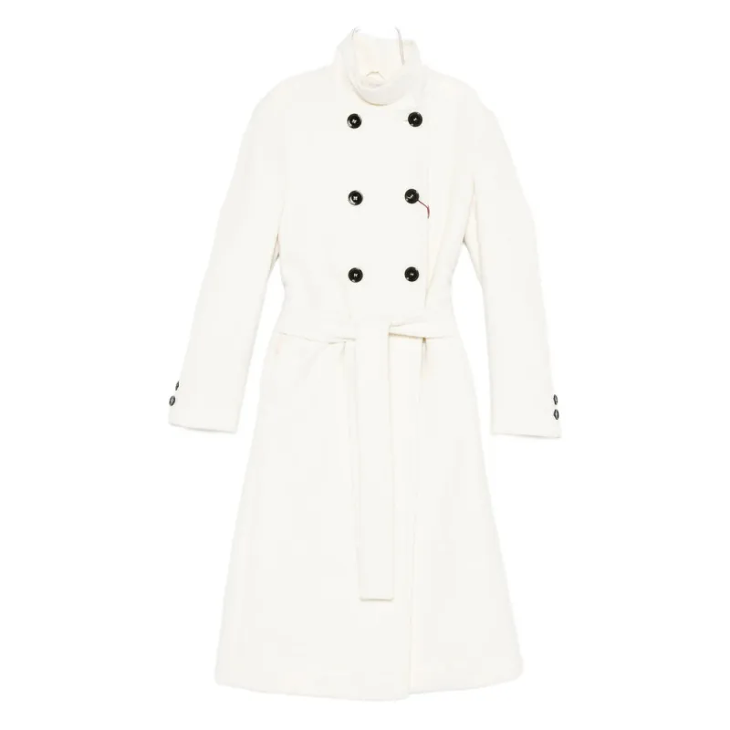 Off-White Double-Breasted Wool Coat sold by Lord & Taylor