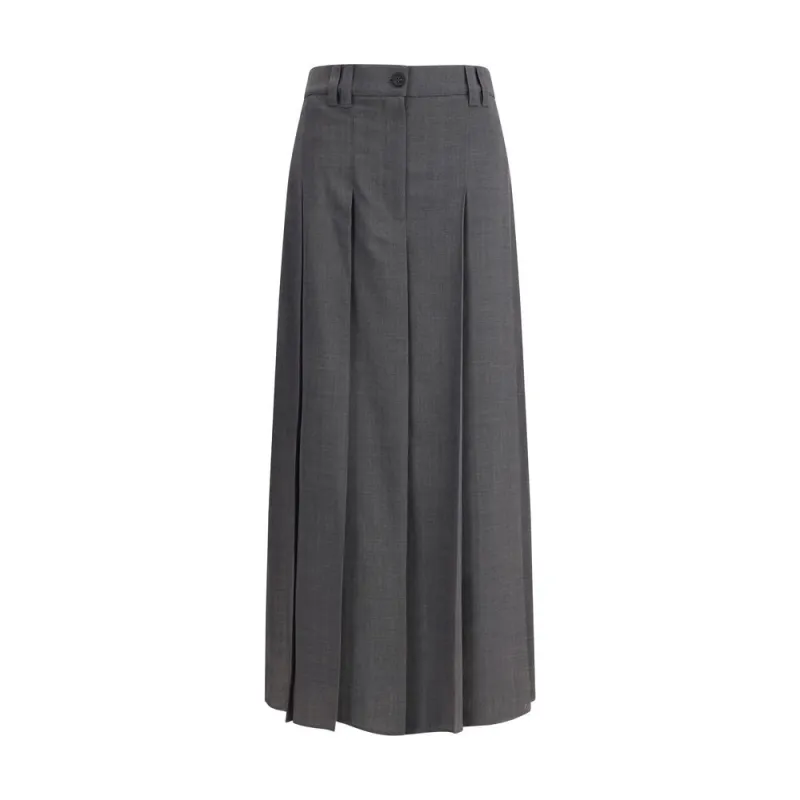 Pleated long Skirt in virgin wool techno gauze sold by Lord & Taylor