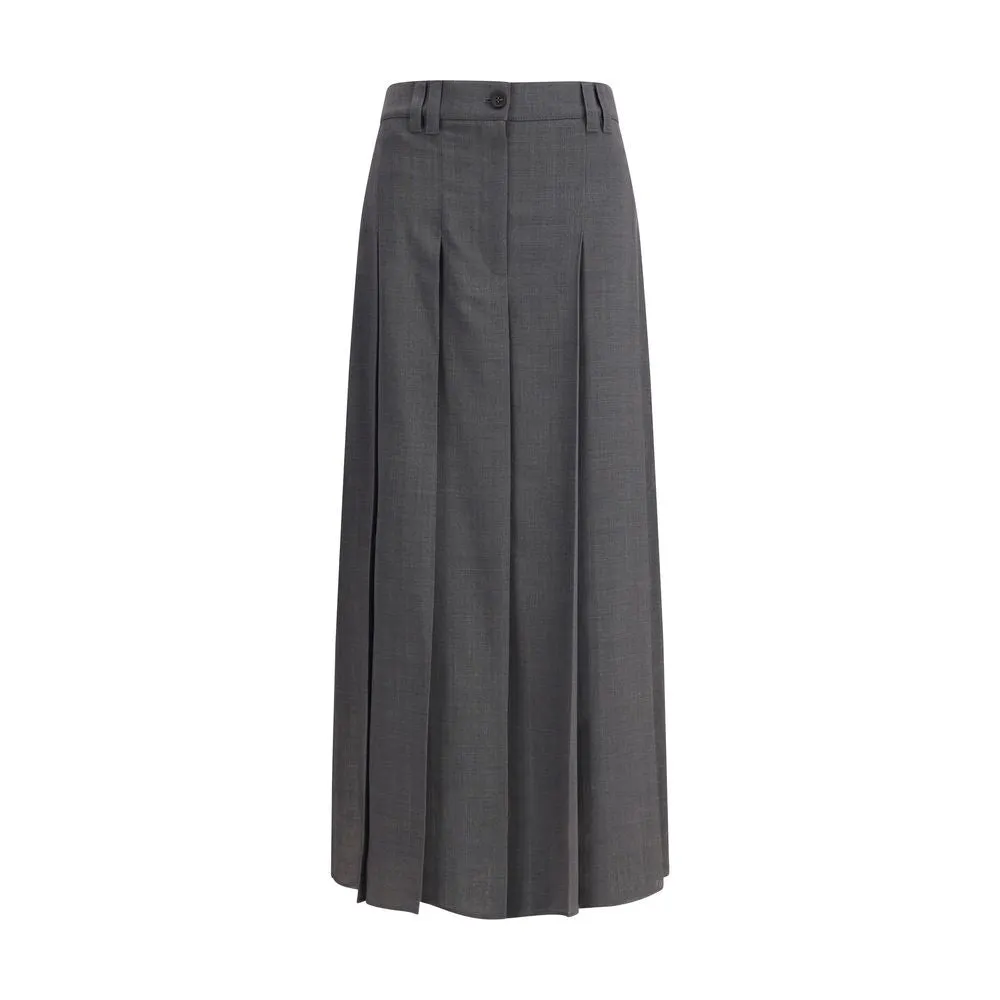 Pleated long Skirt in virgin wool techno gauze sold by Lord & Taylor