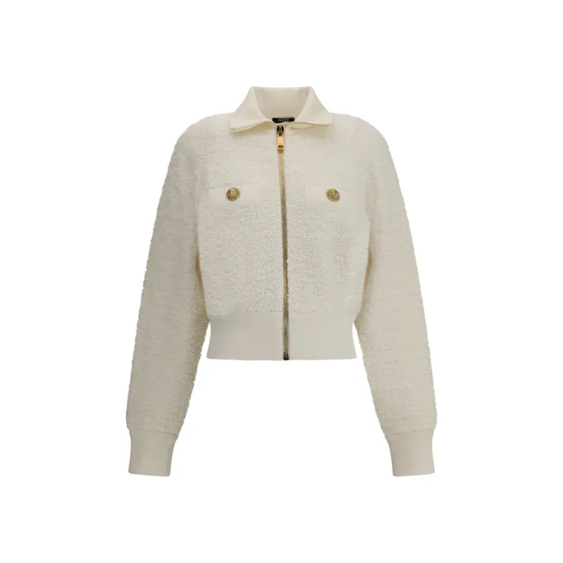 Tweed Bomber Jacket made by Balmain