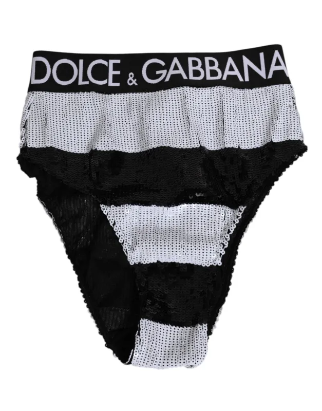 Black White Sequin High Waist Panty Underwear sold by Lord & Taylor