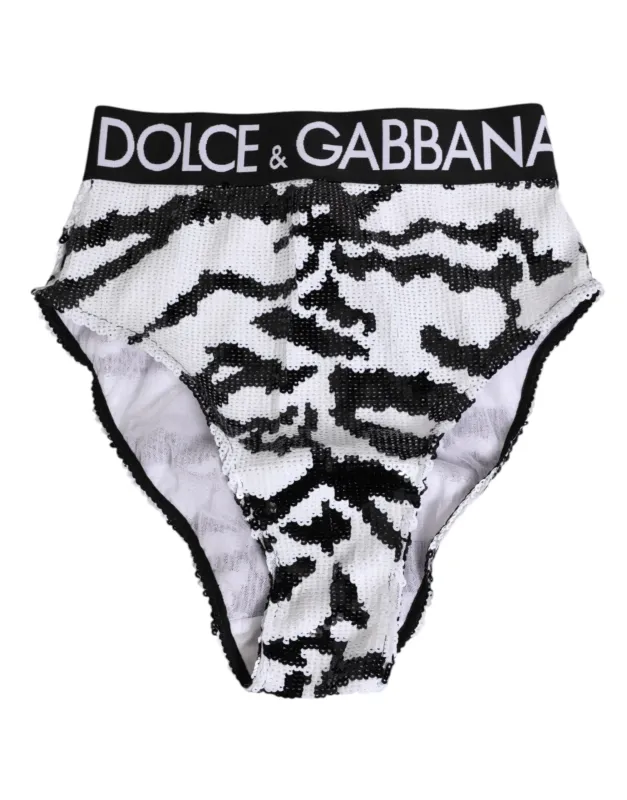 Black White Sequin High Waist Panty Underwear sold by Lord & Taylor