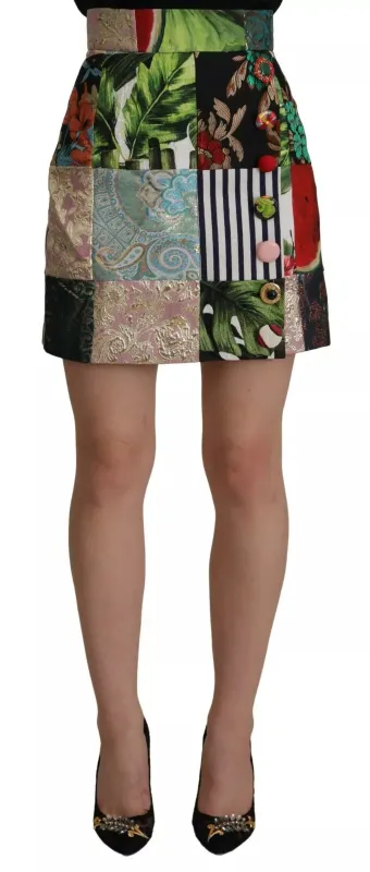 Multicolor Patchwork A-line Polyester Skirt sold by Lord & Taylor