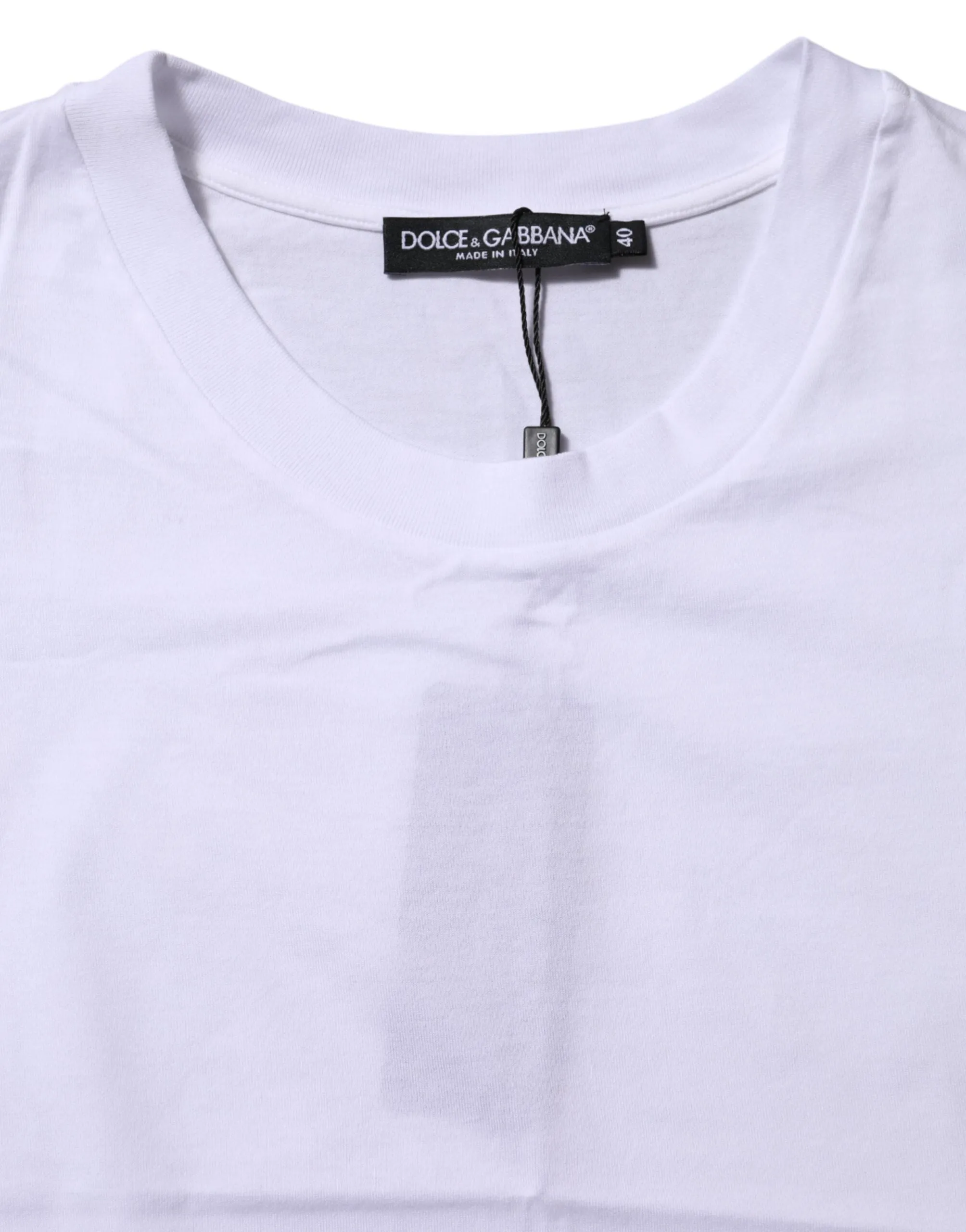 White Cotton Round Neck Short Sleeves T-shirt sold by Lord & Taylor product image thumbnail 4