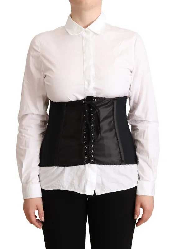Black Corset Belt Stretch Waist Strap Top sold by Lord & Taylor
