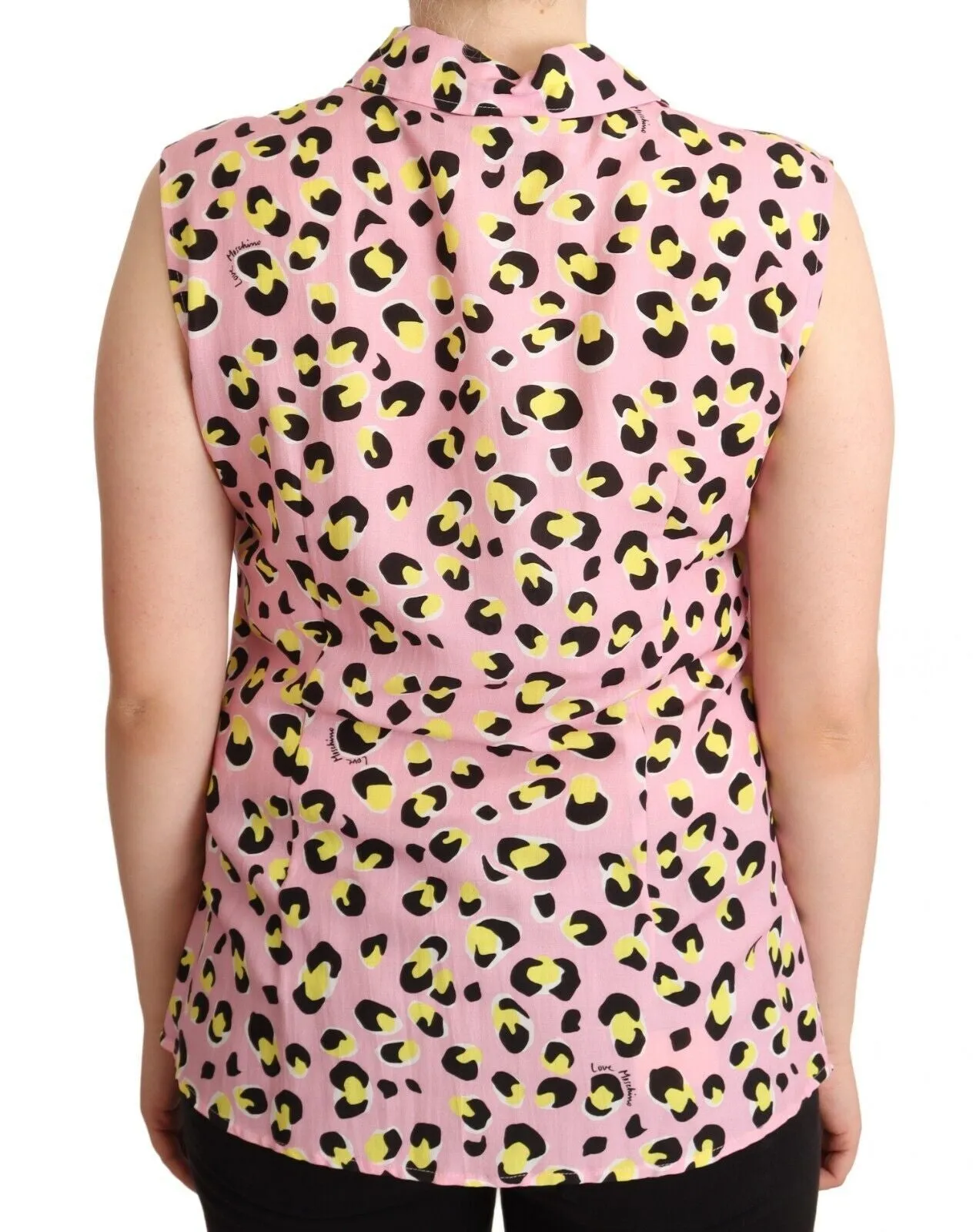 Pink Leopard Print Sleeveless Collared Polo Top sold by Lord & Taylor product image thumbnail 4