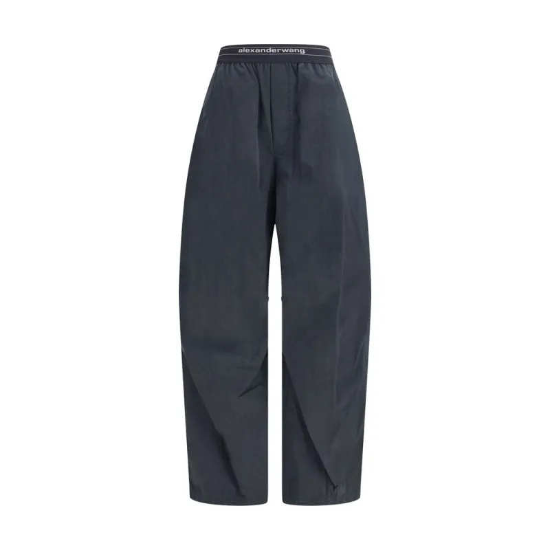 Trousers with elastic waistband and contrasting jacquard logo sold by Lord & Taylor