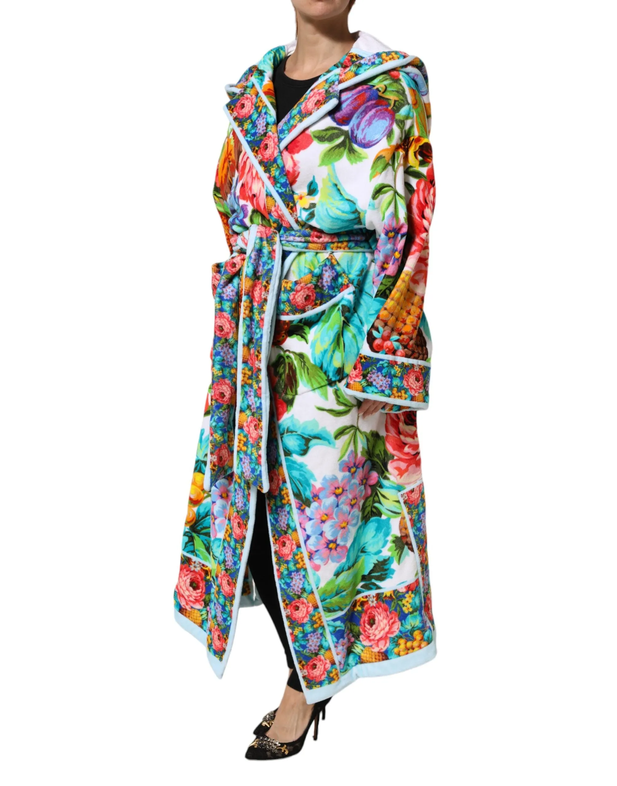 Multicolor Floral Print Belted Bathrobe Coat Jacket sold by Lord & Taylor product image thumbnail 3