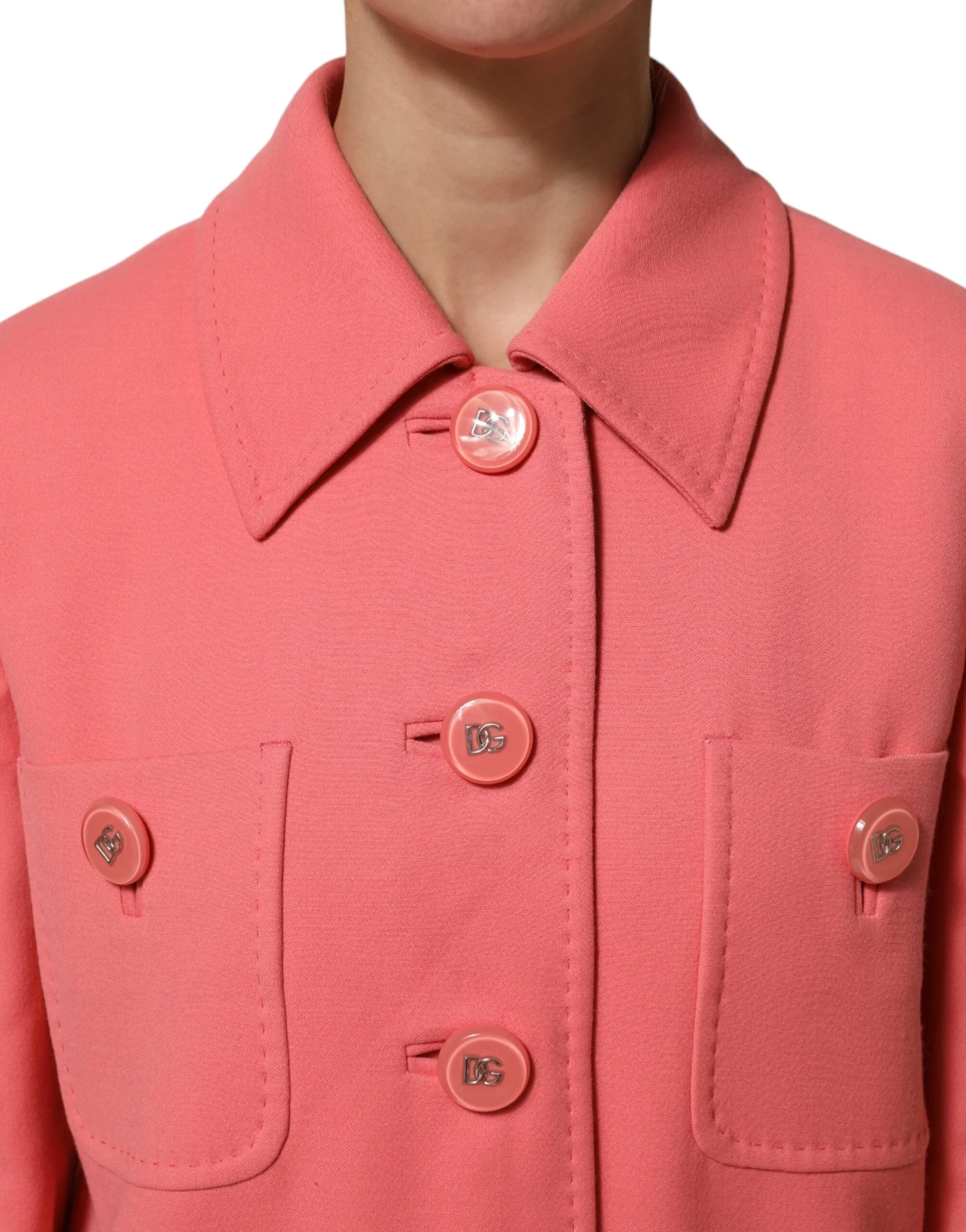 Pink Buttoned Down Trench Coat Jacket sold by Lord & Taylor product image thumbnail 5
