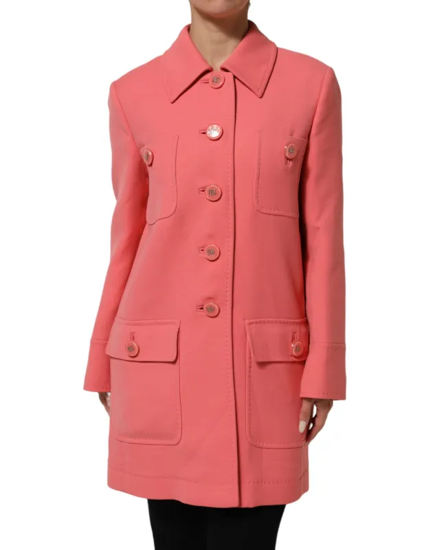 Pink Buttoned Down Trench Coat Jacket sold by Lord & Taylor