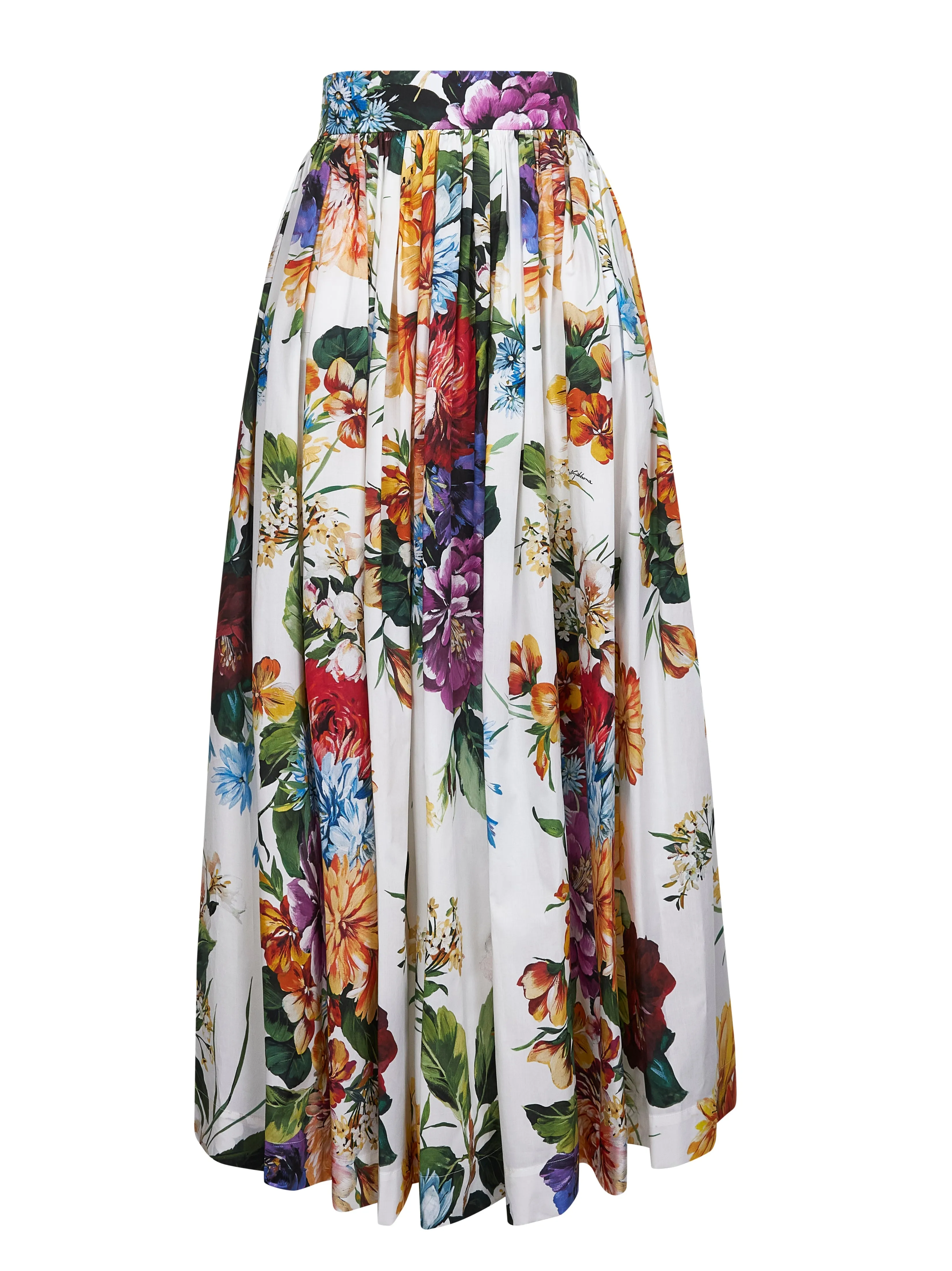 White Cotton Bouquet Flower Print Long Skirt sold by Lord & Taylor product image thumbnail 3