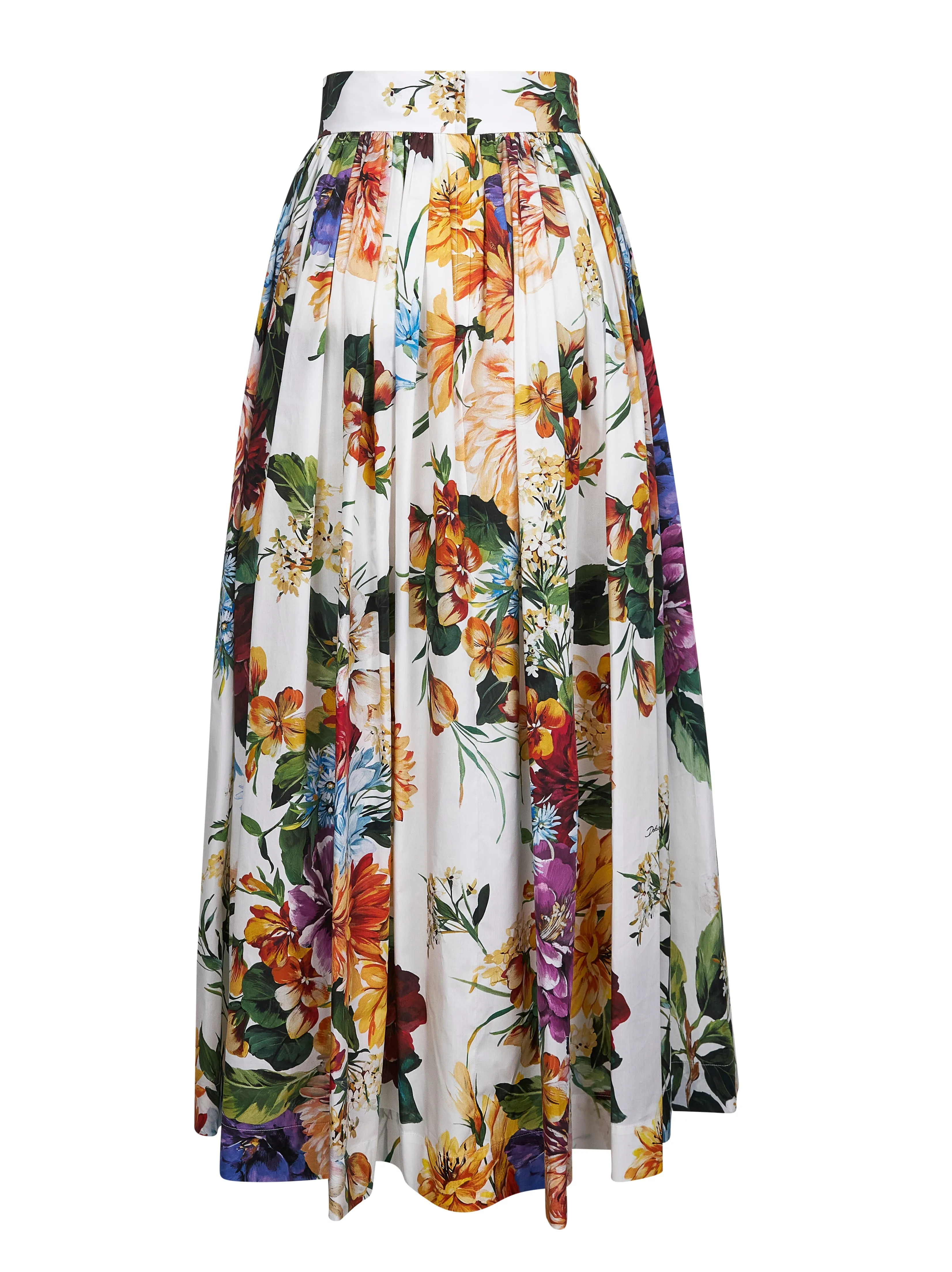 White Cotton Bouquet Flower Print Long Skirt sold by Lord & Taylor product image thumbnail 4