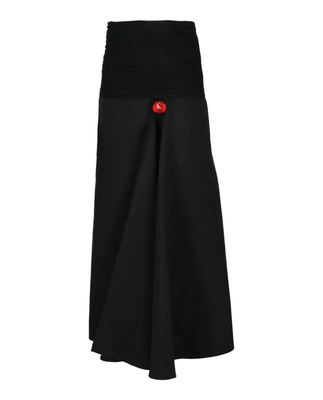 Ruched Jersey-Waist Slit Hem Midi Skirt sold by Lord & Taylor
