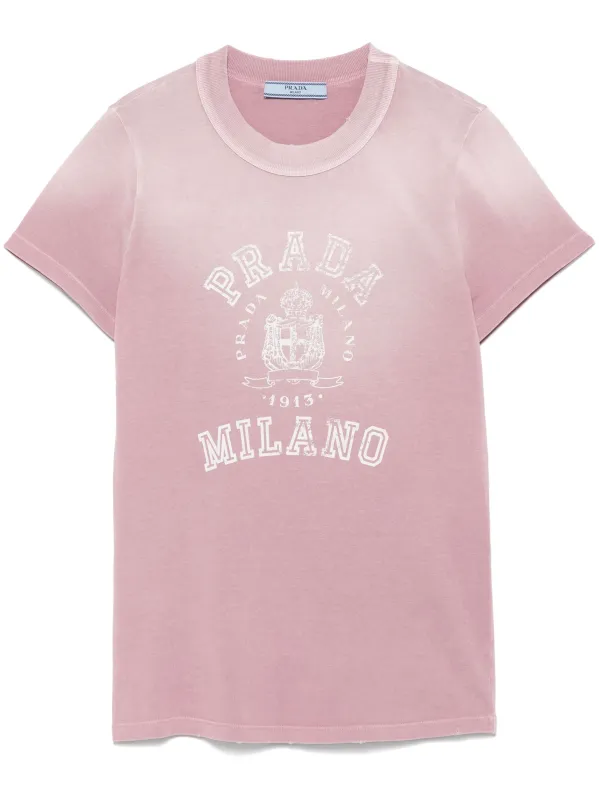 WOMEN PINK COTTON T-SHIRT made by Prada