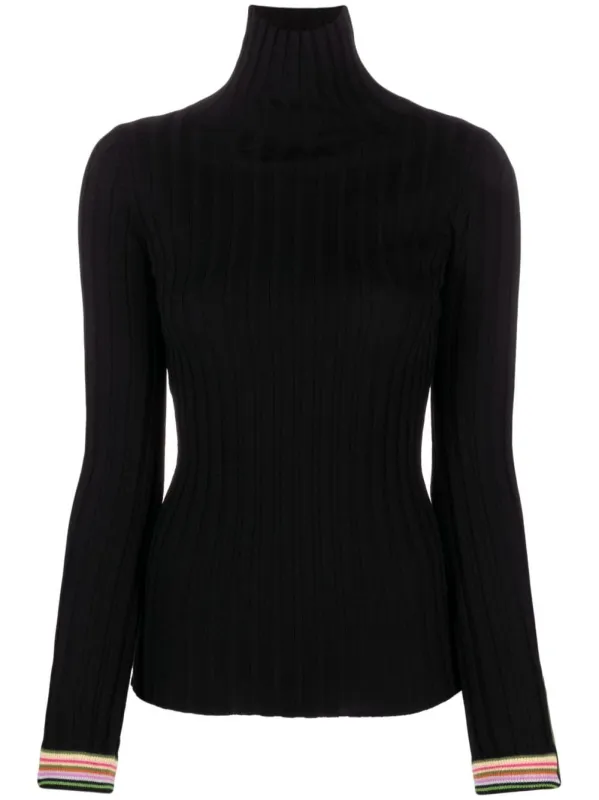 BLACK LEATHER TURTLENECK SWEATER sold by Lord & Taylor