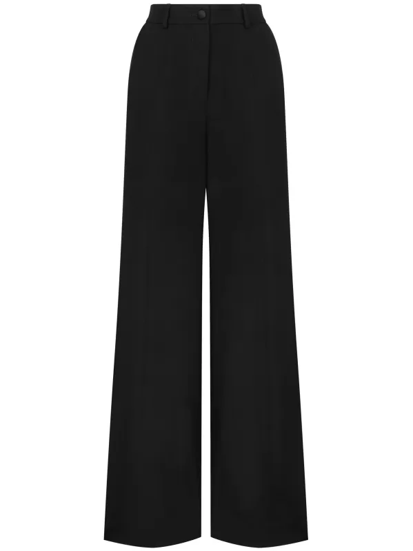 BLACK STRAIGHT WOOL TROUSERS sold by Lord & Taylor