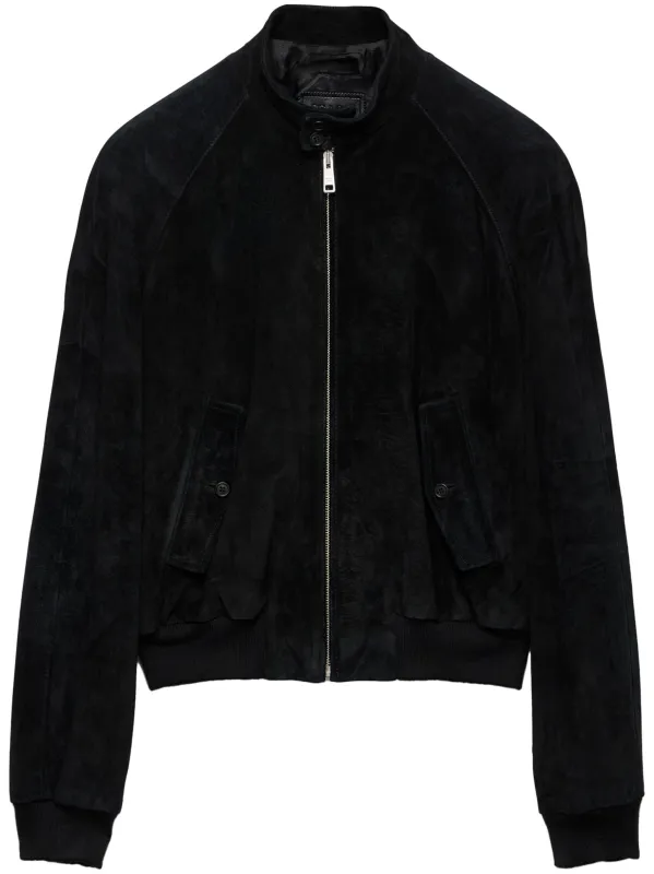 SUEDE LEATHER BLACK BOMBER JACKET sold by Lord & Taylor