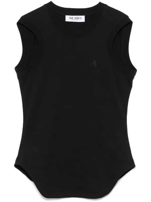 REESE BLACK COTTON TANK TOP made by The Attico