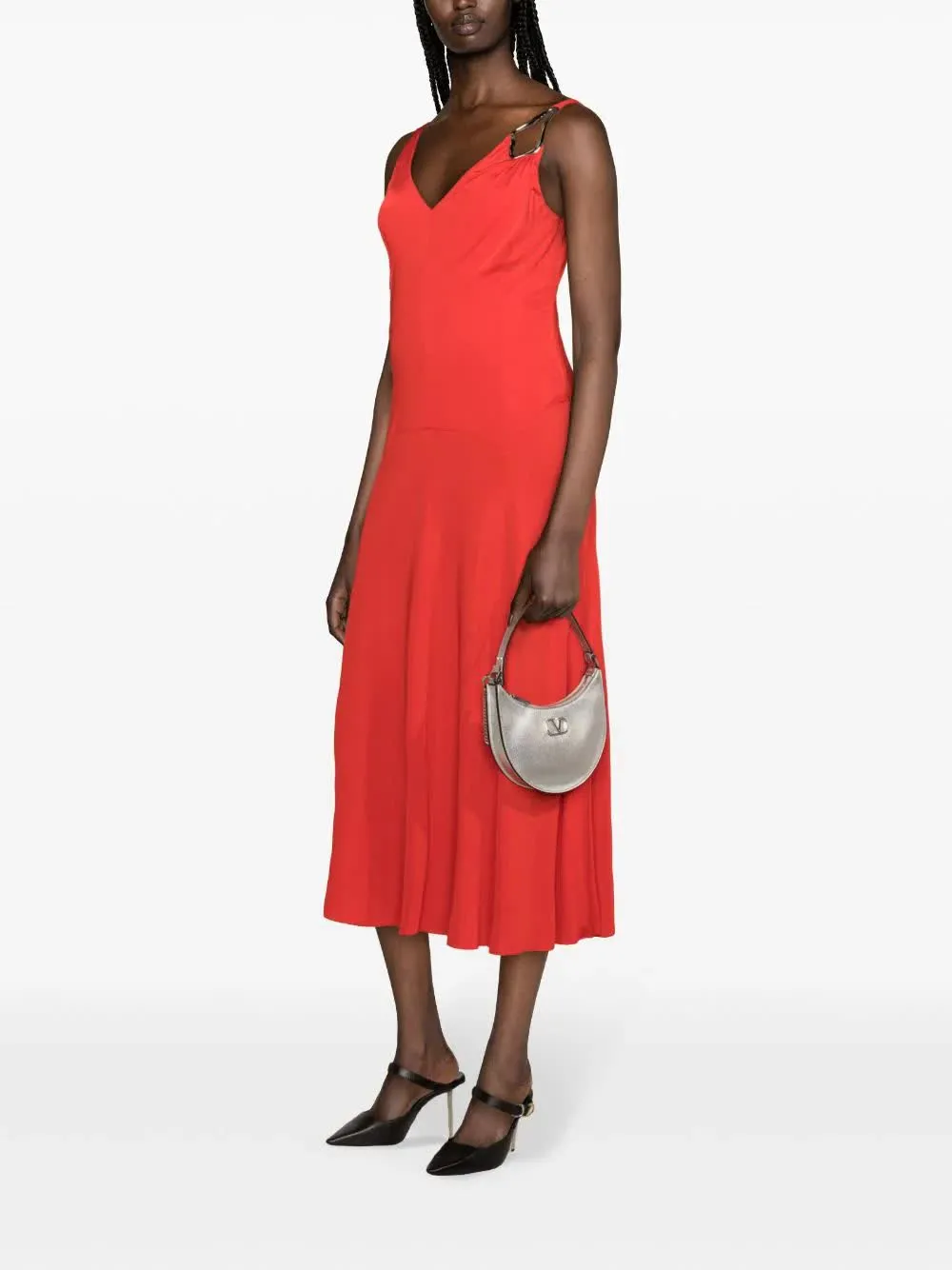 SLEEVELESS A-LINE RED MIDI DRESS sold by Lord & Taylor product image thumbnail 3