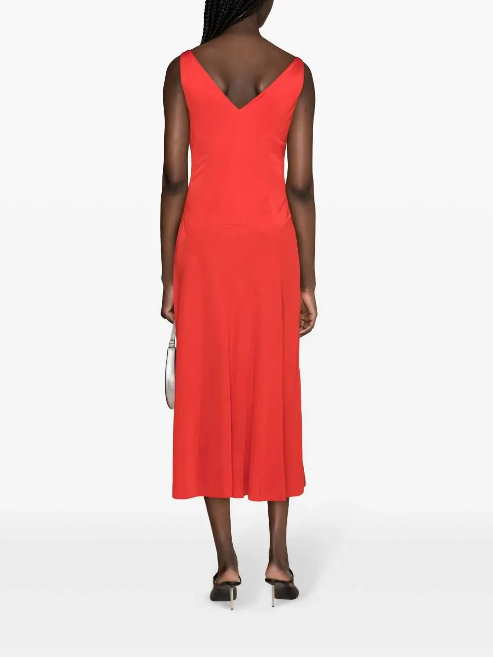 SLEEVELESS A-LINE RED MIDI DRESS sold by Lord & Taylor product image thumbnail 4