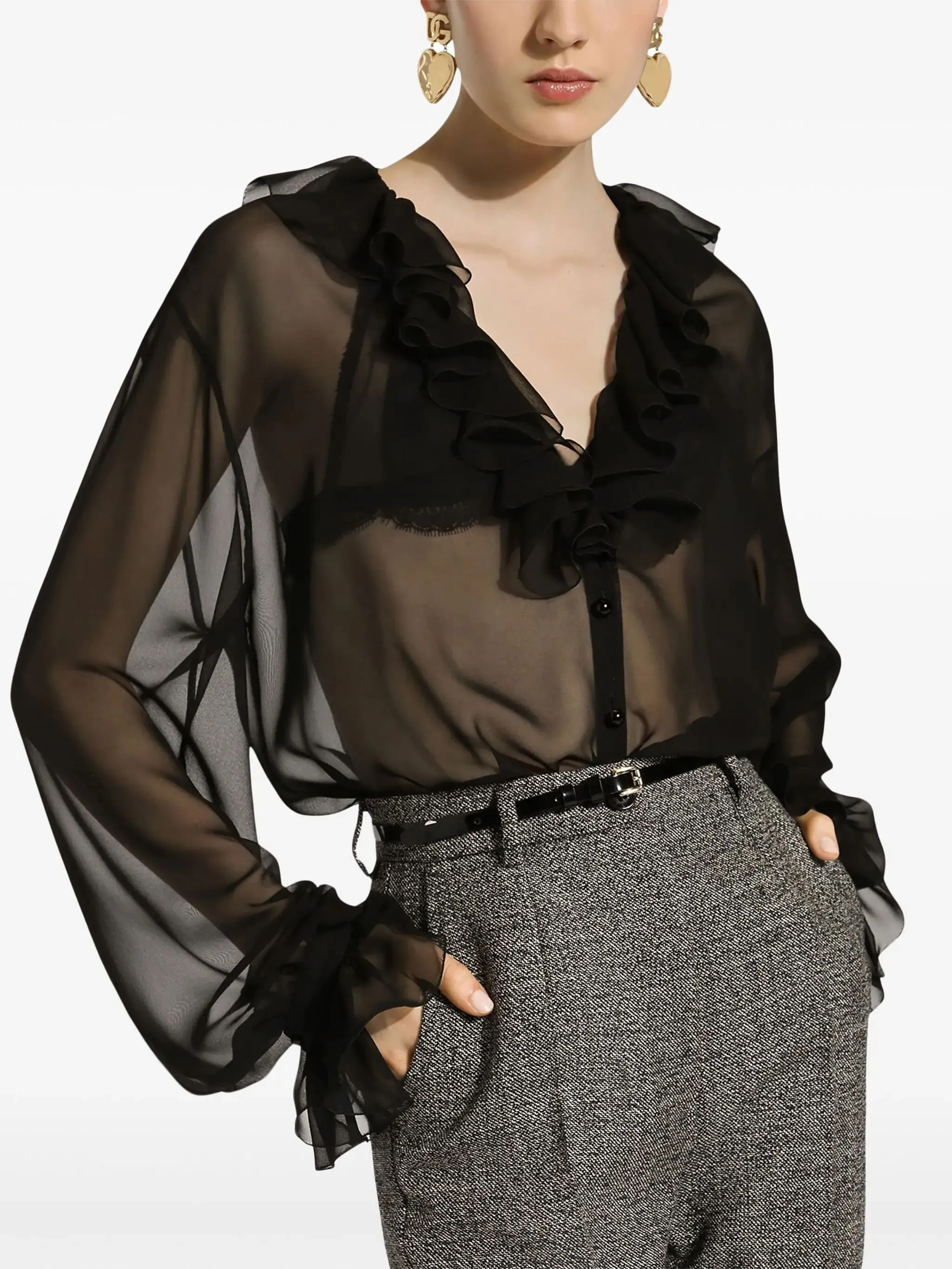 BLACK SILK BLOUSE sold by Lord & Taylor product image thumbnail 5