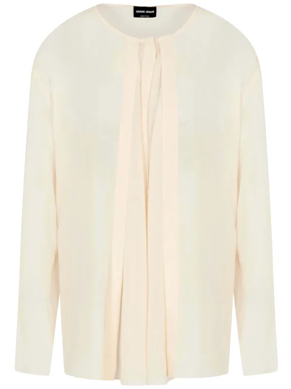 NUDE SILK GEORGETTE SHIRT sold by Lord & Taylor